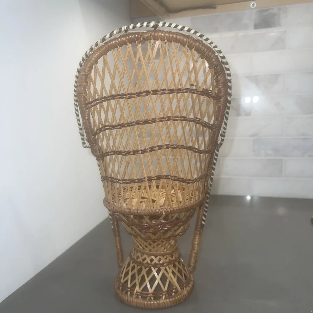 Peacock Fan Back Rattan Chair 12.5